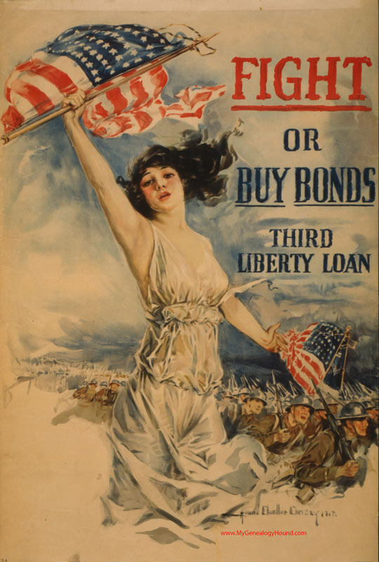 WW I Poster, Fight Or Buy Bonds, Third Liberty Loan, Howard Chandler Christy