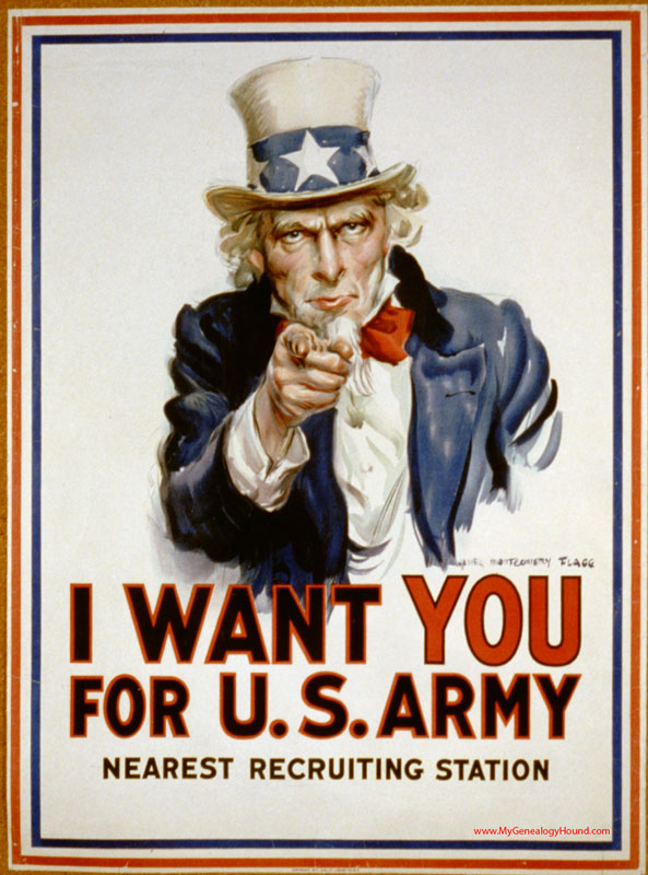 WW I Poster, I Want You For U. S. Army, James Montgomery Flagg