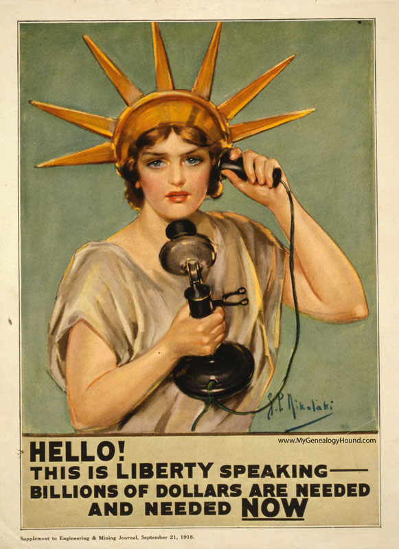WW I Poster, Liberty Speaking, Z. P. Nikolaki