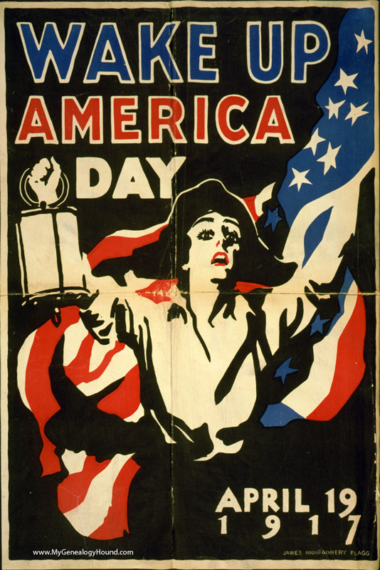 WW I Poster, Wake Up America Day 1917 , James Montgomery Flagg