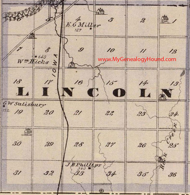 Lincoln Township, Black Hawk County, Iowa, 1875, Map