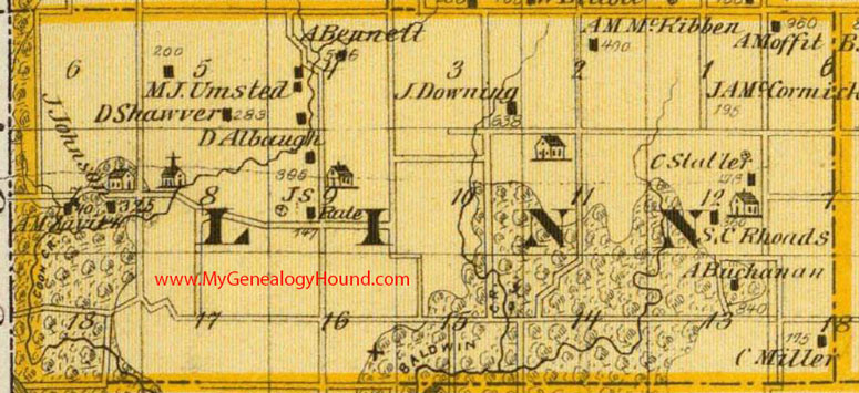 Linn Township, Cedar County, Iowa, 1875, Map, IA