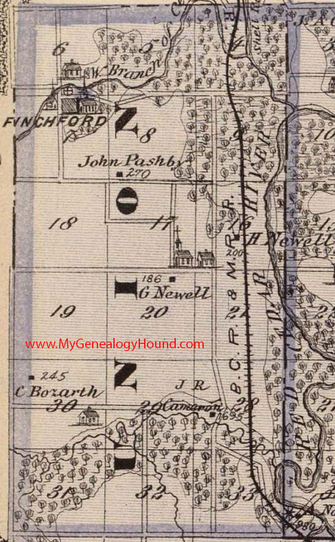 Union Township, Black Hawk County, Iowa, 1875, Map, Finchford, IA