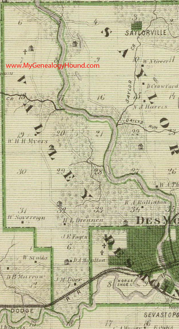 Valley Township, Polk County, Iowa, 1875, Map