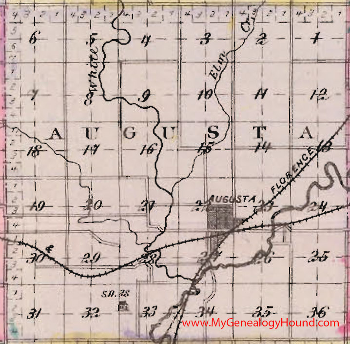 Augusta Township, Butler County, Kansas 1887 Map
