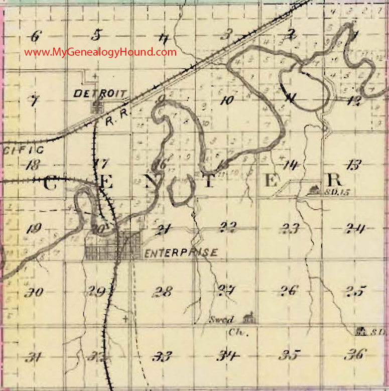 Center Township, Dickinson County, Kansas Detroit, Enterprise, KS