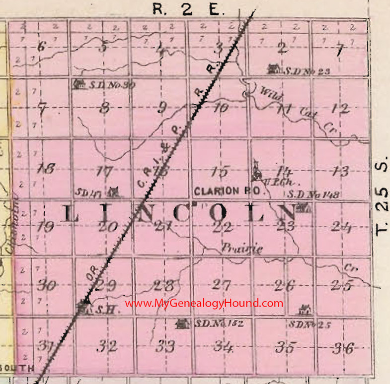 Lincoln Township, Sedgwick County, Kansas 1887 Map
