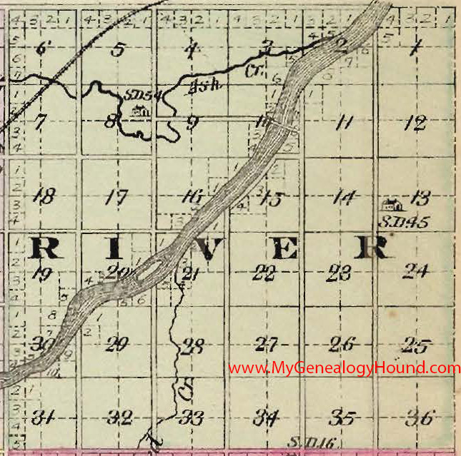 River Township, Pawnee County, Kansas 1887 Map KS