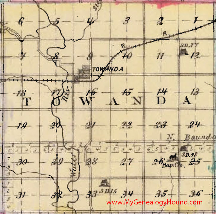 Towanda Township, Butler County, Kansas 1887 Map KS