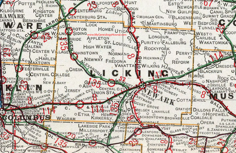 Licking County, Ohio 1901 Map Newark, OH