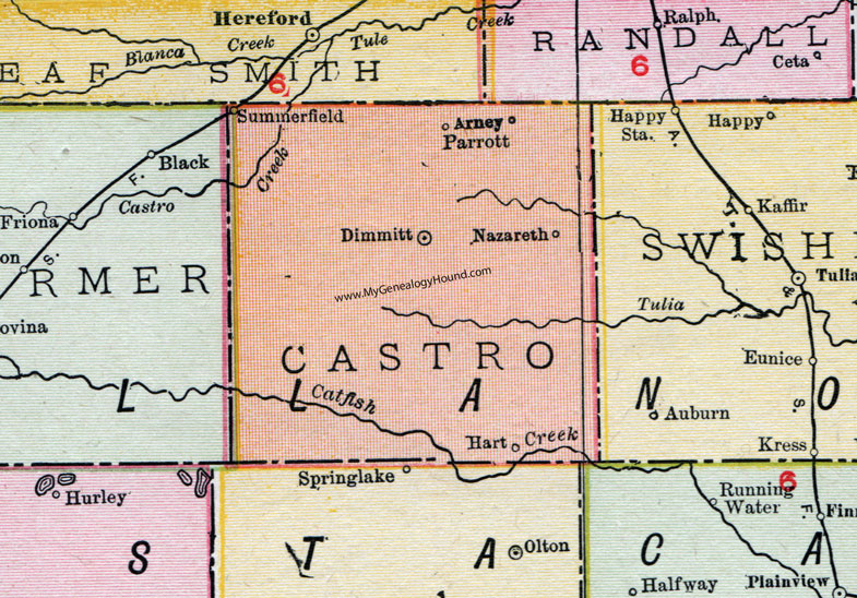 Castro County, Texas, Map, 1911, Dimmitt,, Hart, Nazareth, Summerfield, Arney, Parrott Castro County, Texas, Map, 1911, Dimmitt,, Hart, Nazareth, Summerfield, Arney, Parrott