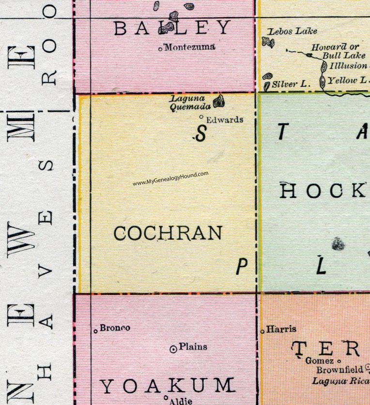 Cochran County, Texas, Map, 1911, Edwards Cochran County, Texas, Map, 1911, Edwards