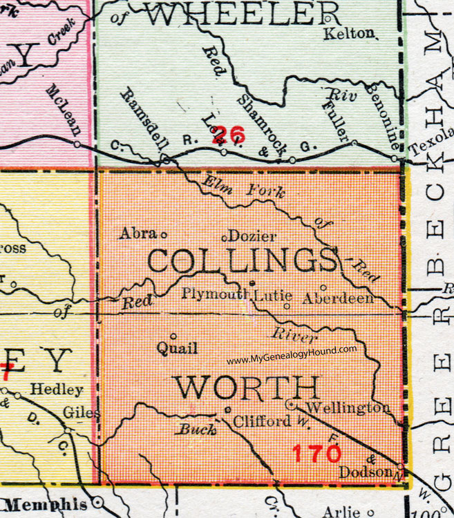 Collingsworth County, Texas, Map, 1911, Wellington, Dodson, Quail, Dozier, Aberdeen, Plymouth Collingsworth County, Texas, Map, 1911, Wellington, Dodson, Quail, Dozier, Aberdeen, Plymouth