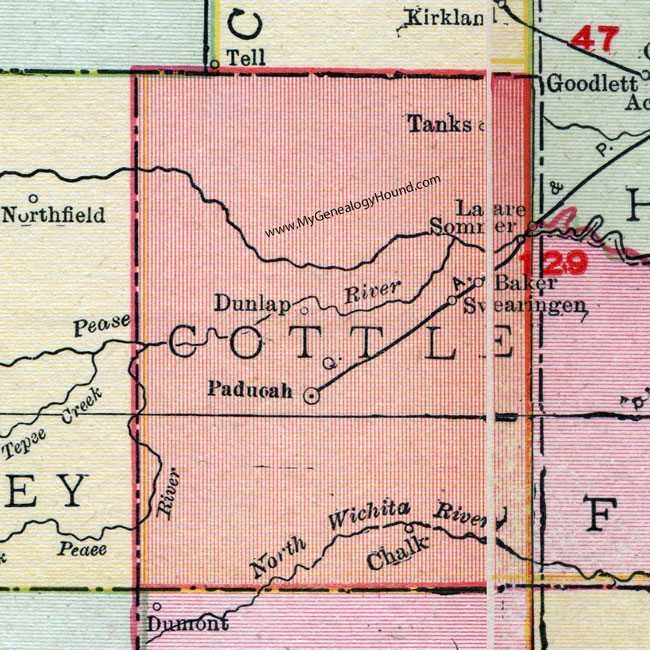 Cottle County, Texas, Map, 1911, Paducah, Dunlap, Swearingen, Chalk, Baker, Lazare, Sommer, Tanks Cottle County, Texas, Map, 1911, Paducah, Dunlap, Swearingen, Chalk, Baker, Lazare, Sommer, Tanks