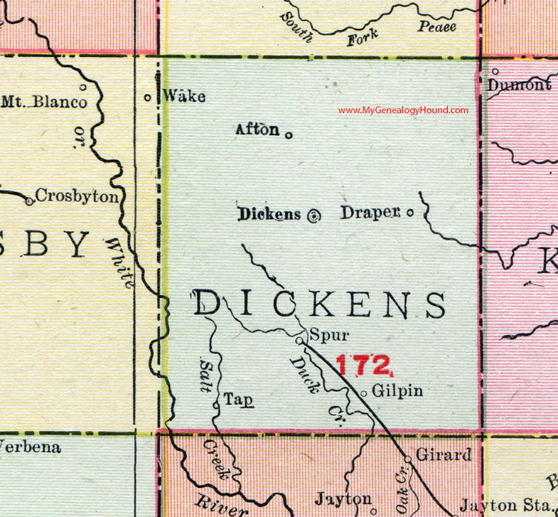 Dickens County, Texas, 1911, Map, Dickens City, Spur, Gilpin, Afton, Draper, Tap Dickens County, Texas, 1911, Map, Dickens City, Spur, Gilpin, Afton, Draper, Tap