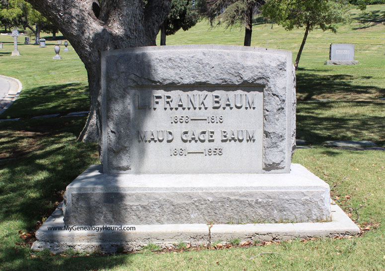 L. Frank Baum, Author of The Wizard of Oz, Grave and Tombstone, Forest Lawn Memorial Park, Glendale, California, photo