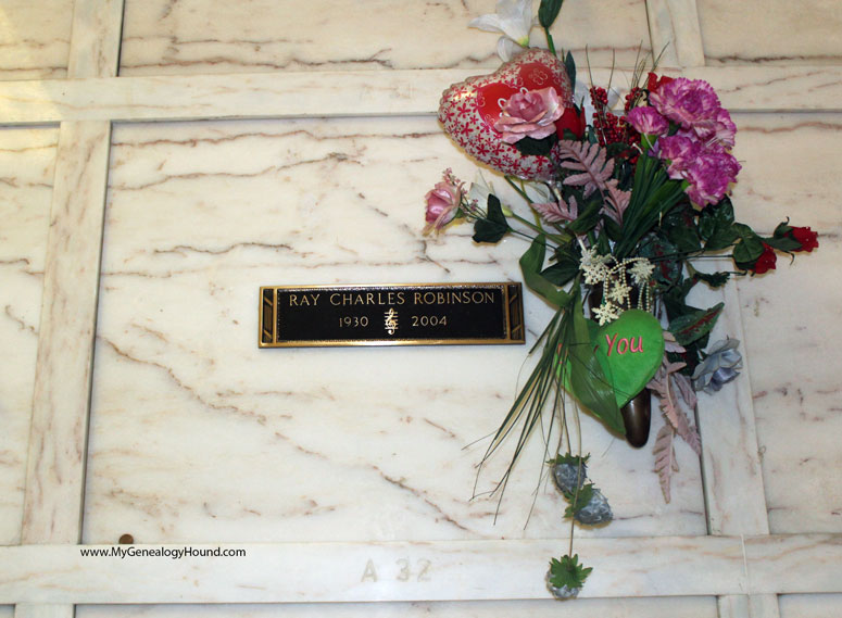 Ray Charles Robinson, grave or crypt, tombstone, Inglewood Park Cemetery, Inglewood, California, photo
