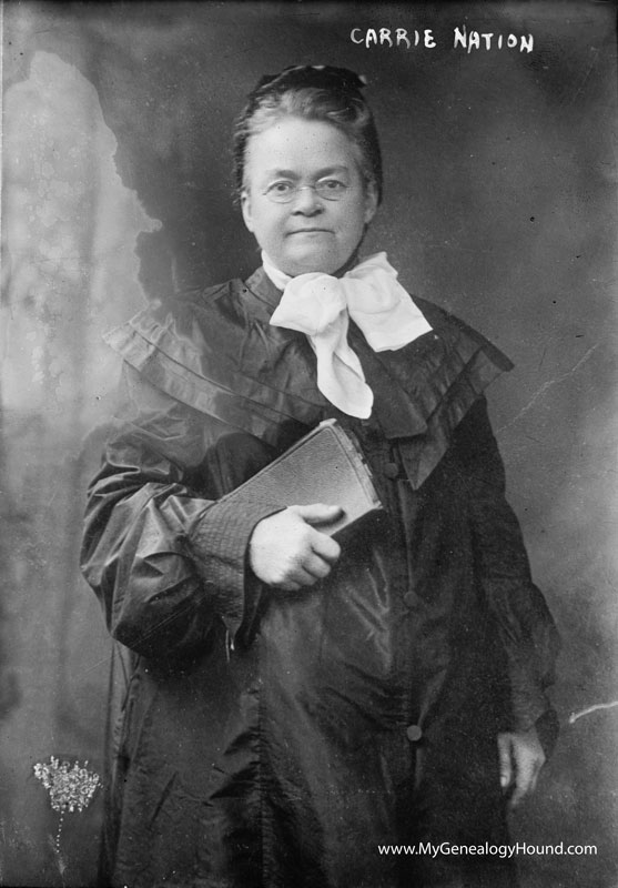 Carrie Nation (Carry A. Nation) holding bible, 1911, historic photo