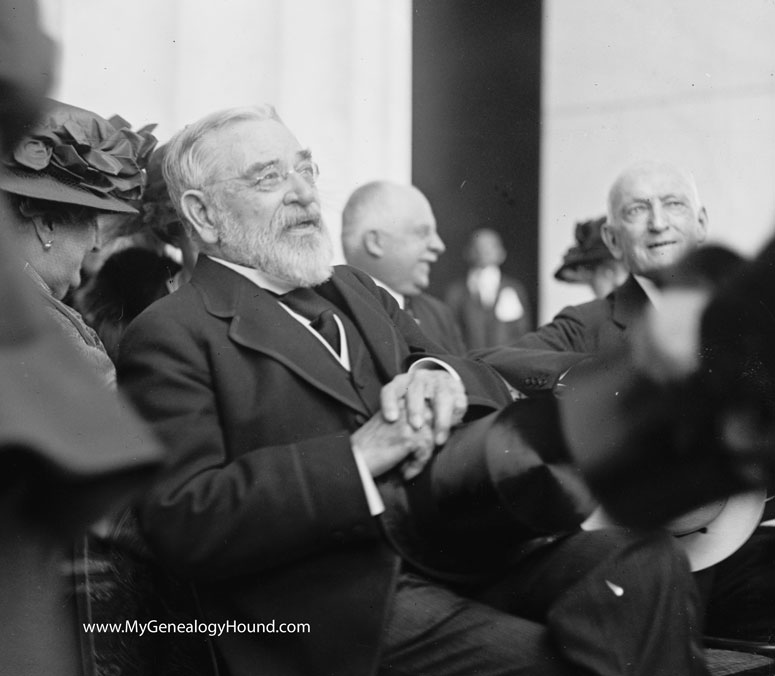 A photo recorded on May 30, 1922 of Robert Todd Lincoln at the dedication of the Lincoln Memorial in Washington, D. C.