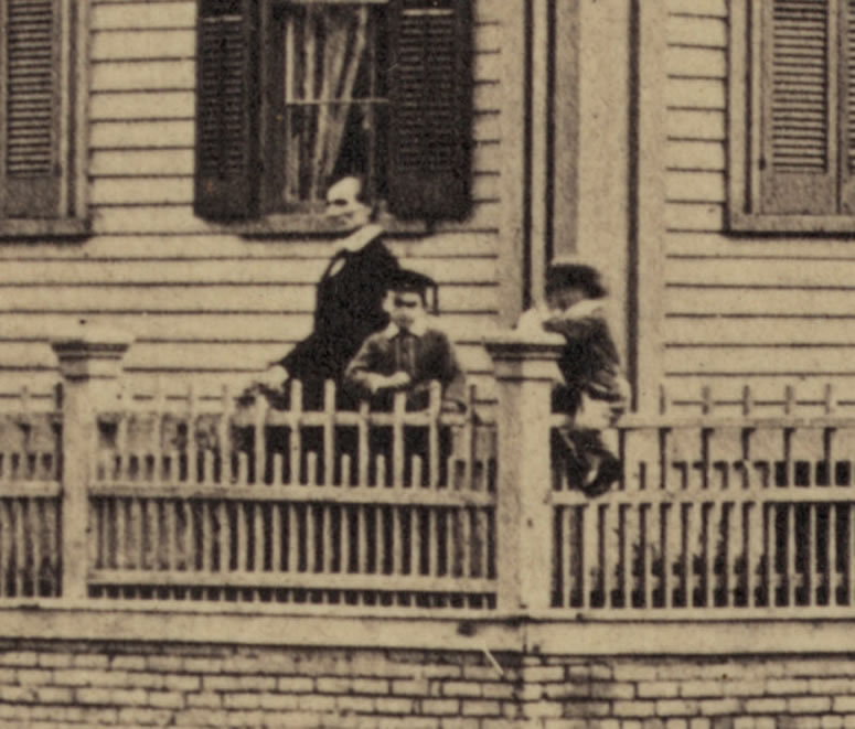 closeup of Springfield, Illinois, Abraham Lincoln at his home, 1860, historic photo, by John Adams Whipple