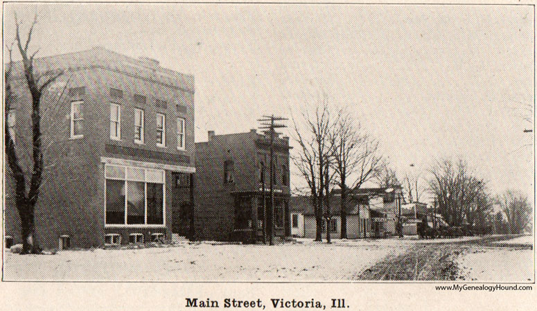 Victoria, Illinois, Main Street, 1917, historic photo