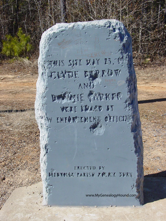 Clyde Barrow and Bonnie Parker were Killed Here Monument, Bienville Parish, Louisiana, photo