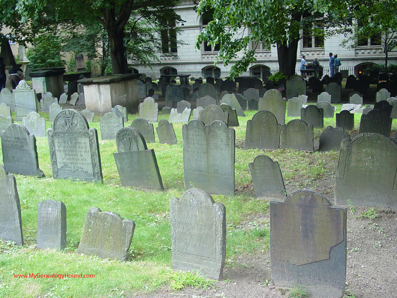 King's Chapel Burying Ground, Boston, Massachusetts, photographed in 2009