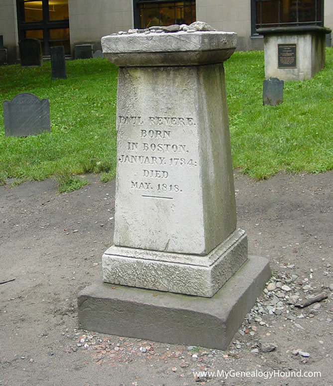 Boston, Massachusetts, Paul Revere, Tombstone, Grave, photo