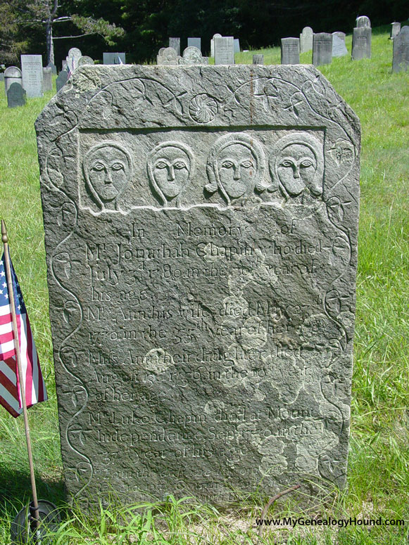 Palmer, Massachusetts, Chapin Family Tombstone, Palmer Center Cemetery, photo