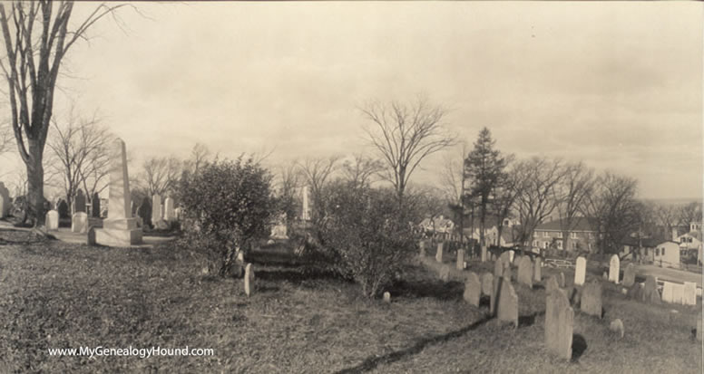 Plymouth, Massachusetts, Burial Hill,1910, panoramic historic photo, left half