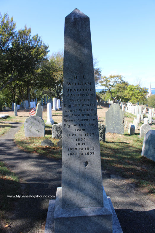 Plymouth, Massachusetts, William Bradford, 1590-1657, grave and tombstone, Plymouth Colony, photo