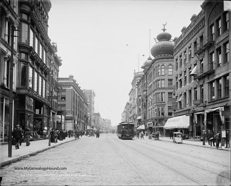 Springfield, Massachusetts, Main Street, 1905, historic photo