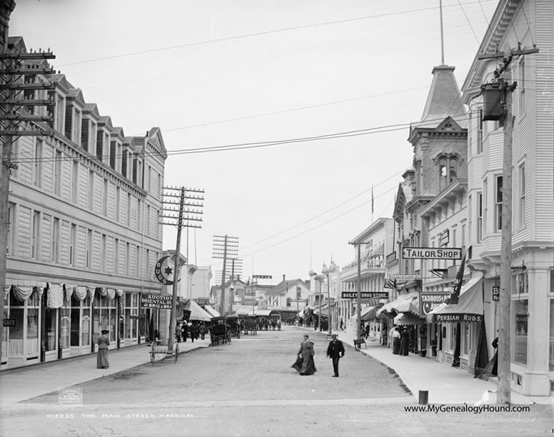 Mackinac, Michigan, The Main Street, Mackinac Island, historic photo