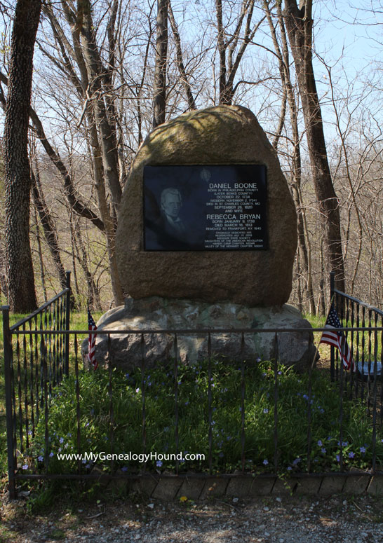 Daniel Boone, Monument at the original gravesite, Marthasville, Missouri, photo