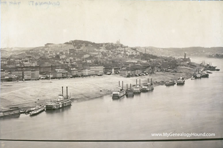 Cincinnati, Ohio, 1866, panoramic view, historic photo, section four