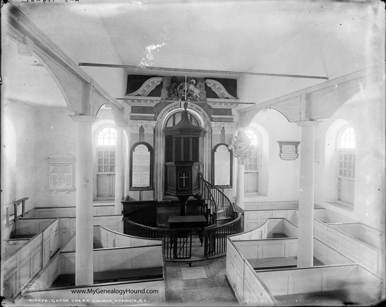Goose Creek, South Carolina, St. James Church, interior view, 1902, historic photo