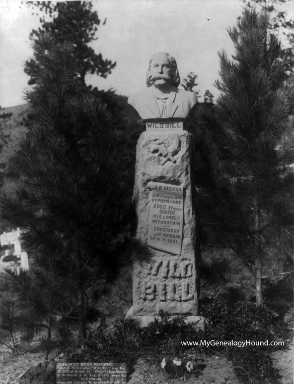 Deadwood, South Dakota, James Butler "Wild Bill" Hickok, grave and tombstone, historic photo