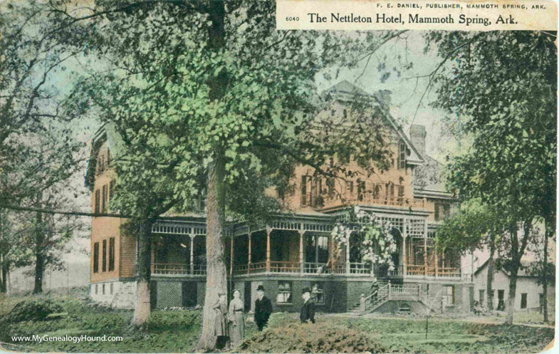 Mammoth Spring, Arkansas, The Nettleton Hotel, vintage postcard photo
