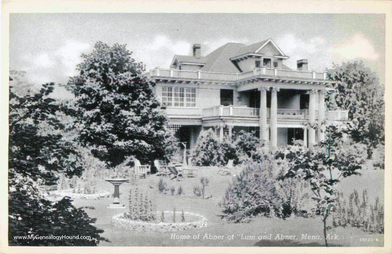 Mena, Arkansas, Home of Abner of Lum and Abner, vintage postcard photo