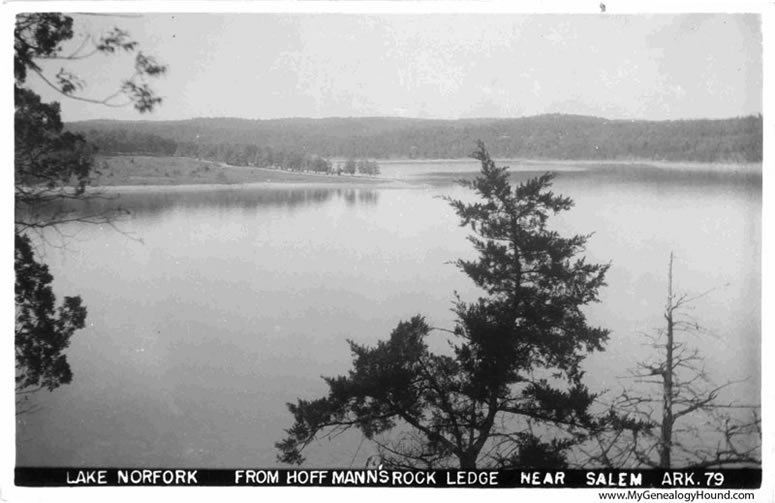 Salem, Arkansas, Lake Norfolk, From Hoffmann's Rock Ledge, vintage postcard, historic photo
