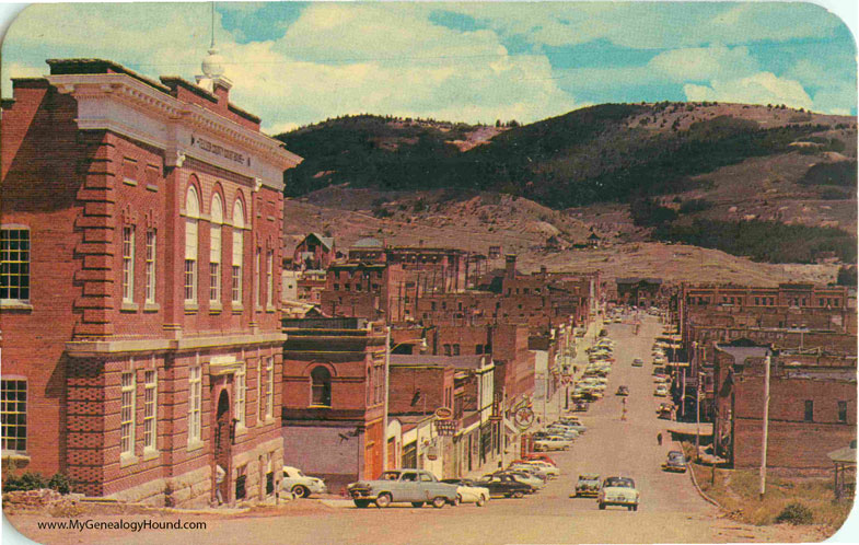 Bennett Avenue, Cripple Creek, Colorado, 1950s, vintage postcard photo