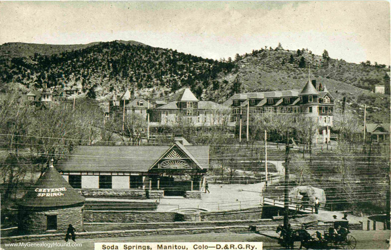Manitou, Colorado, Soda Springs, vintage postcard, photo