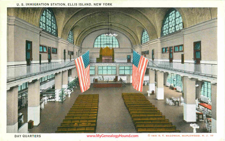 Ellis Island Day Quarters Vintage Postcard