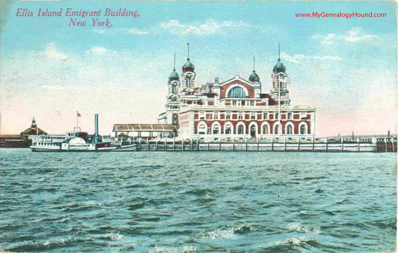 Ellis Island Administration Building view E Vintage Postcard
