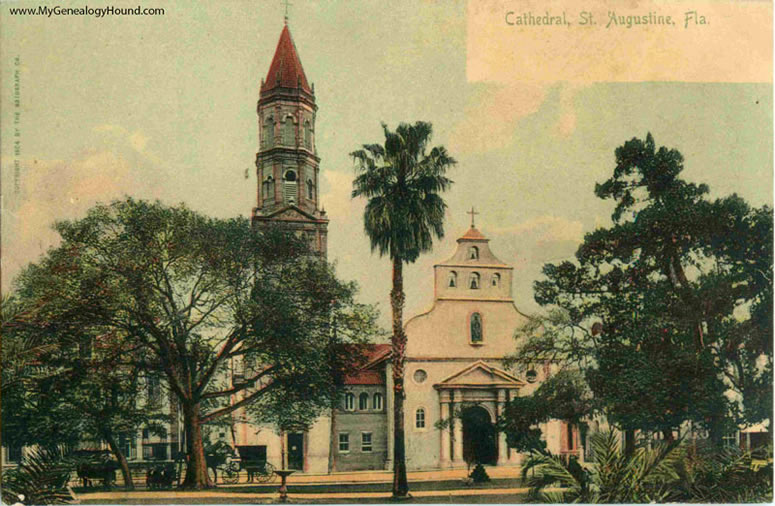 St. Augustine, Florida, Catholic Cathedral, vintage postcard, historic photo