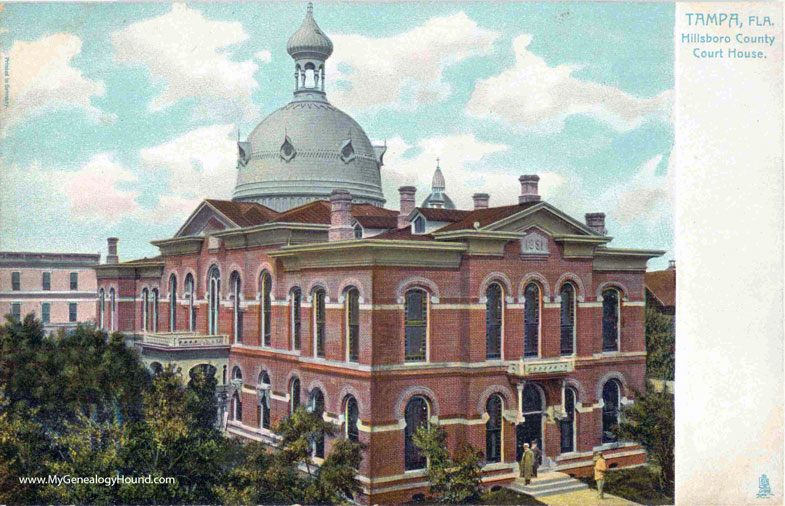 Tampa, Florida, Hillsboro County Court House, vintage postcard photo