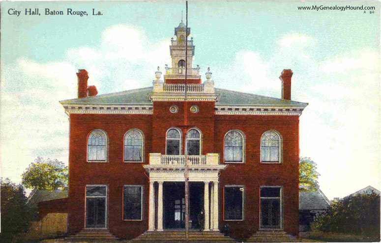 Baton Rouge, Louisiana, City Hall, vintage postcard photo