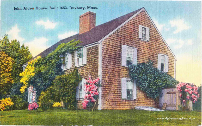 Duxbury, Massachusetts, John Alden House, vintage postcard photos