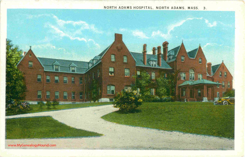North Adams, Massachusetts, North Adams Hospital, vintage postcard, historic photo