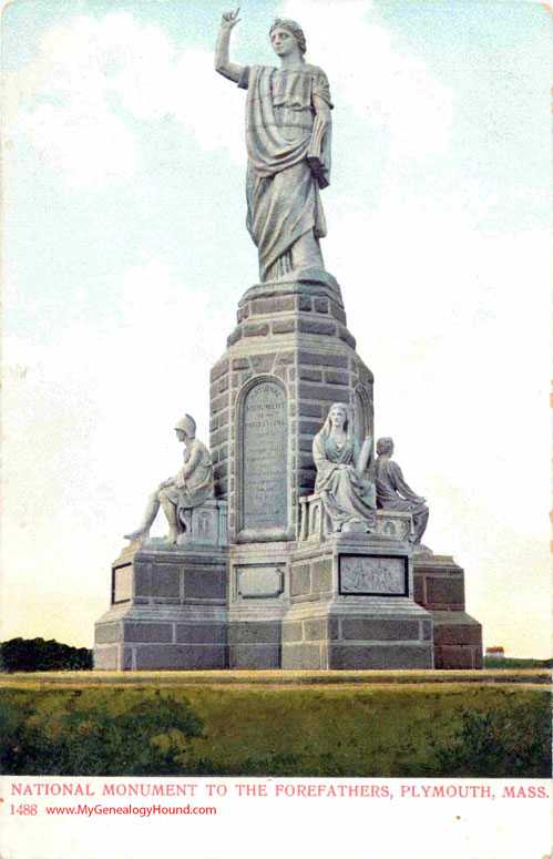 Plymouth, Massachusetts, National Monument to the Forefathers, vintage postcard photo
